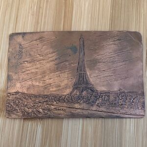 Vintage Copper Eiffel Tower Decorative Post Card